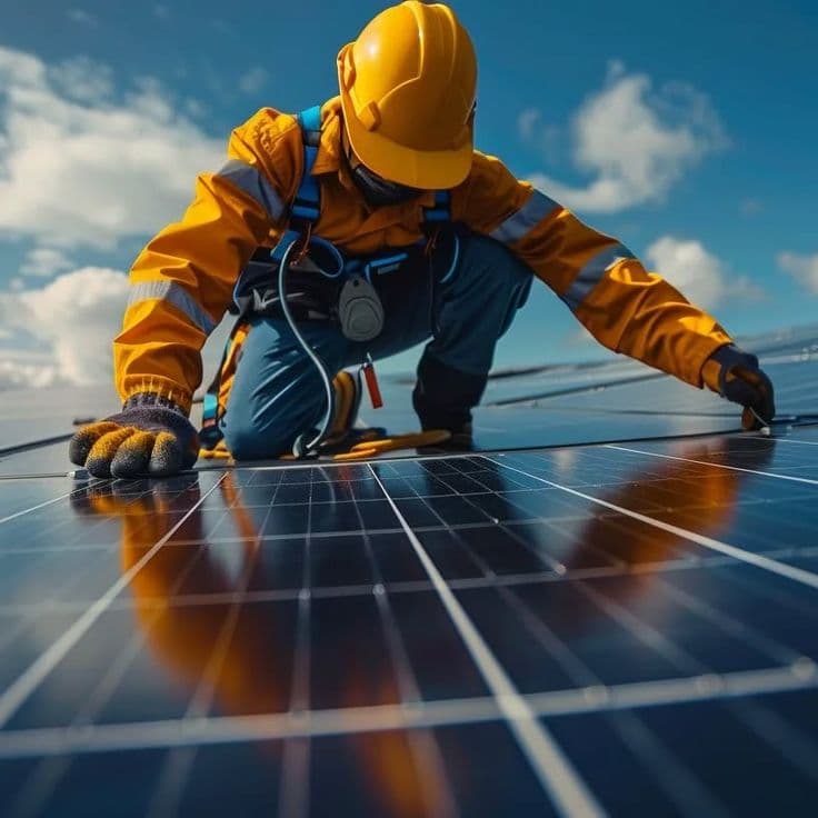 Professional solar panel installation